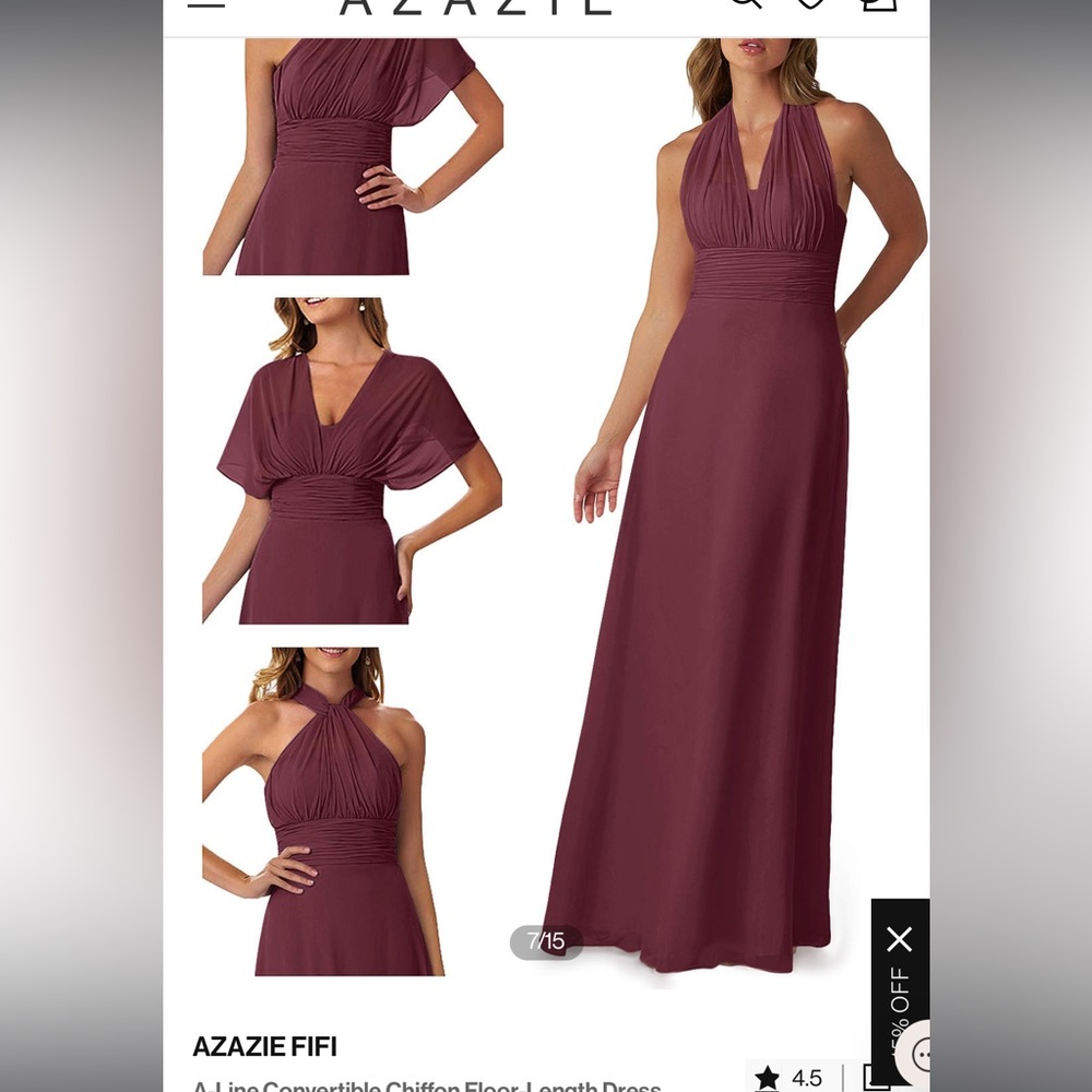 Azazie Fifi dress in Cabernet color